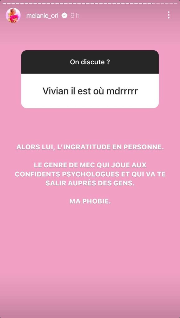 Mélanie ORL tacle Vivian Grimigni @Instagram