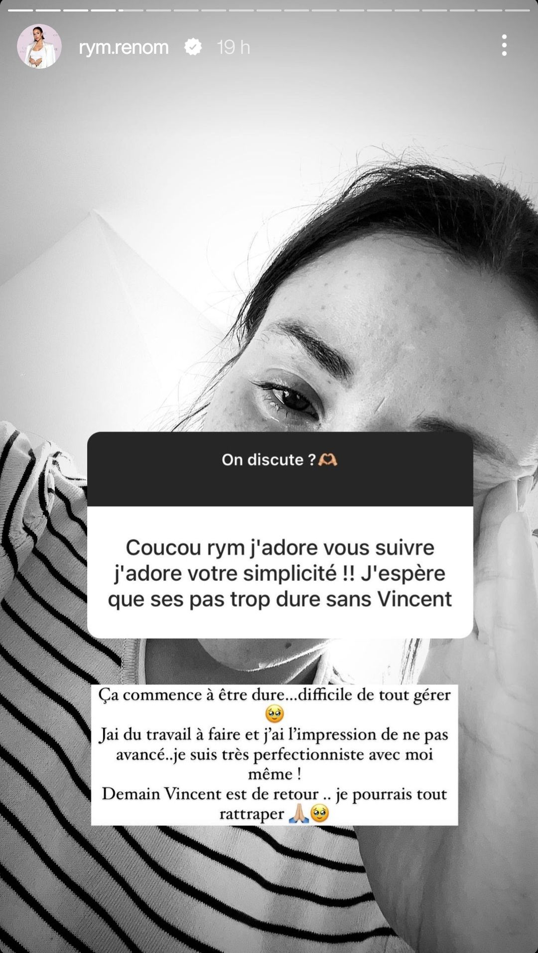 Rym Renom se confie : "Je traverse un moment un peu compliqué"