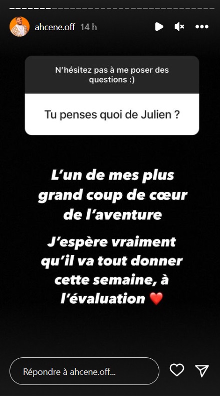 Star Academy : Ahcène prend la défense de Julien "Il était vraiment pas bien"