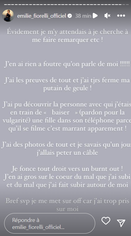 Emilie Fiorelli évoque son ex : "J’ai subi bien plus que la tromperie, mais la violence"