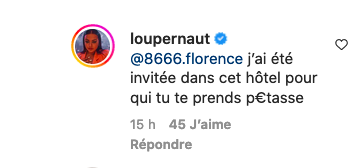 Lou Pernaut : Lassée d'être critiquée, elle traite une internaute de "pét****"