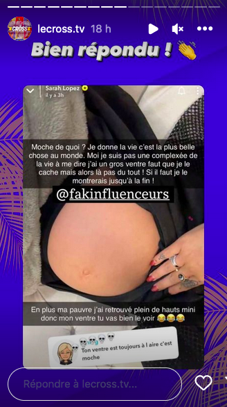 Sarah Lopez enceinte:  va-t-elle accoucher en France ? Elle s'explique !