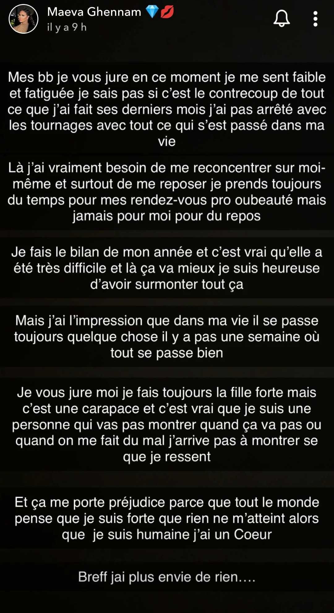 Maeva Ghennam se confie à cœur ouvert : "Je n'ai plus envie de rien"