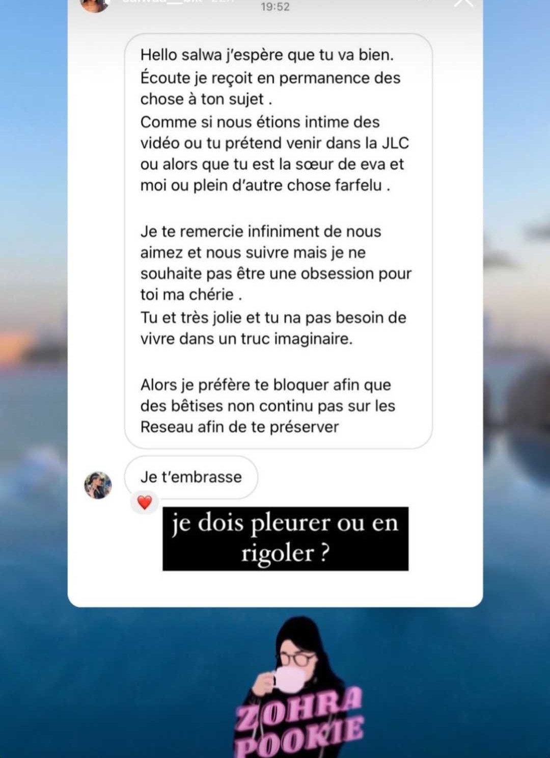 Jazz Correia bloque une fan qu'elle accuse de mentir : "Je te souhaite de retrouver la raison"