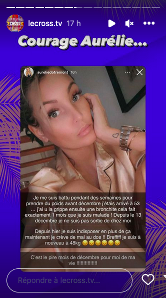 Aurélie Dotremont malade et amaigrie : "C'est le pire mois de décembre de toute ma vie"