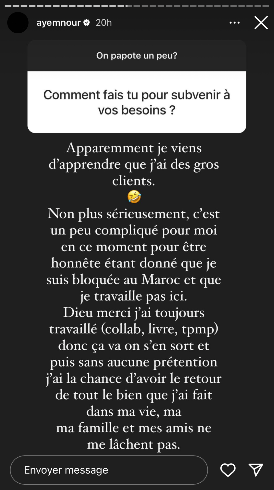 Ayem Nour en difficulté financière ? "Un peu compliqué en ce moment"