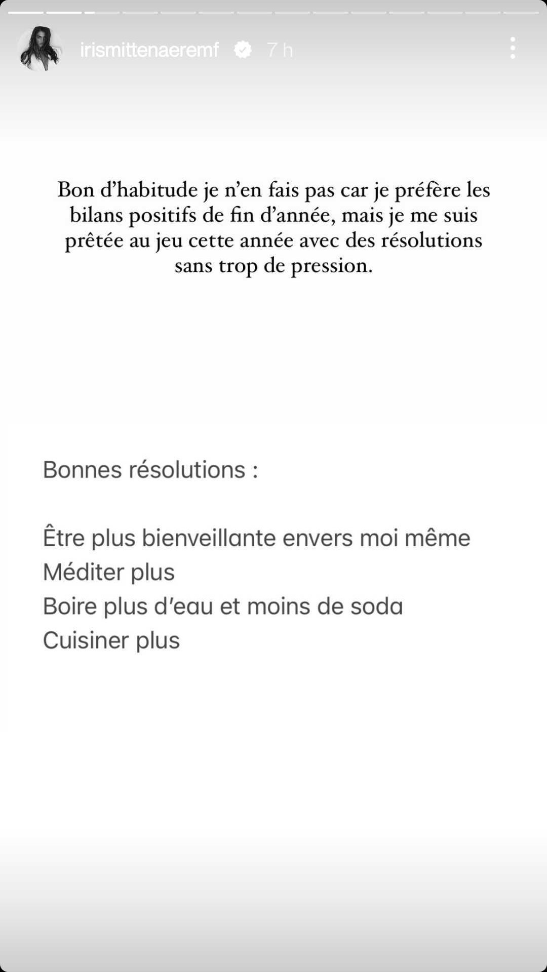 Iris Mittenaere dévoile ses bonnes résolutions pour cette année 2023