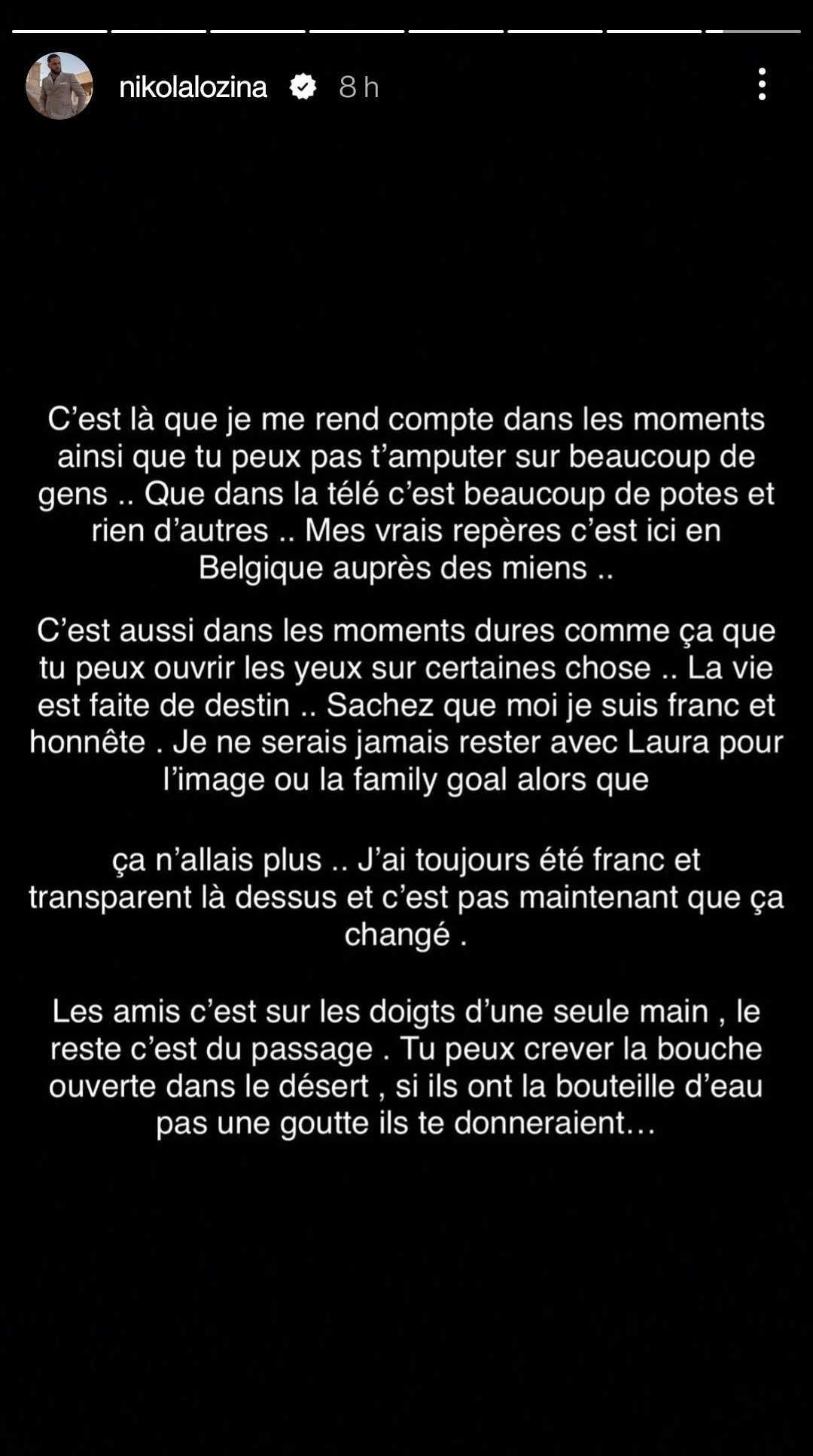 Nikola Lozina pousse un coup de gueule via sa story sur les faux amis @Instagram Nikola Lozina pousse un coup de gueule via sa story sur les faux amis @Instagram