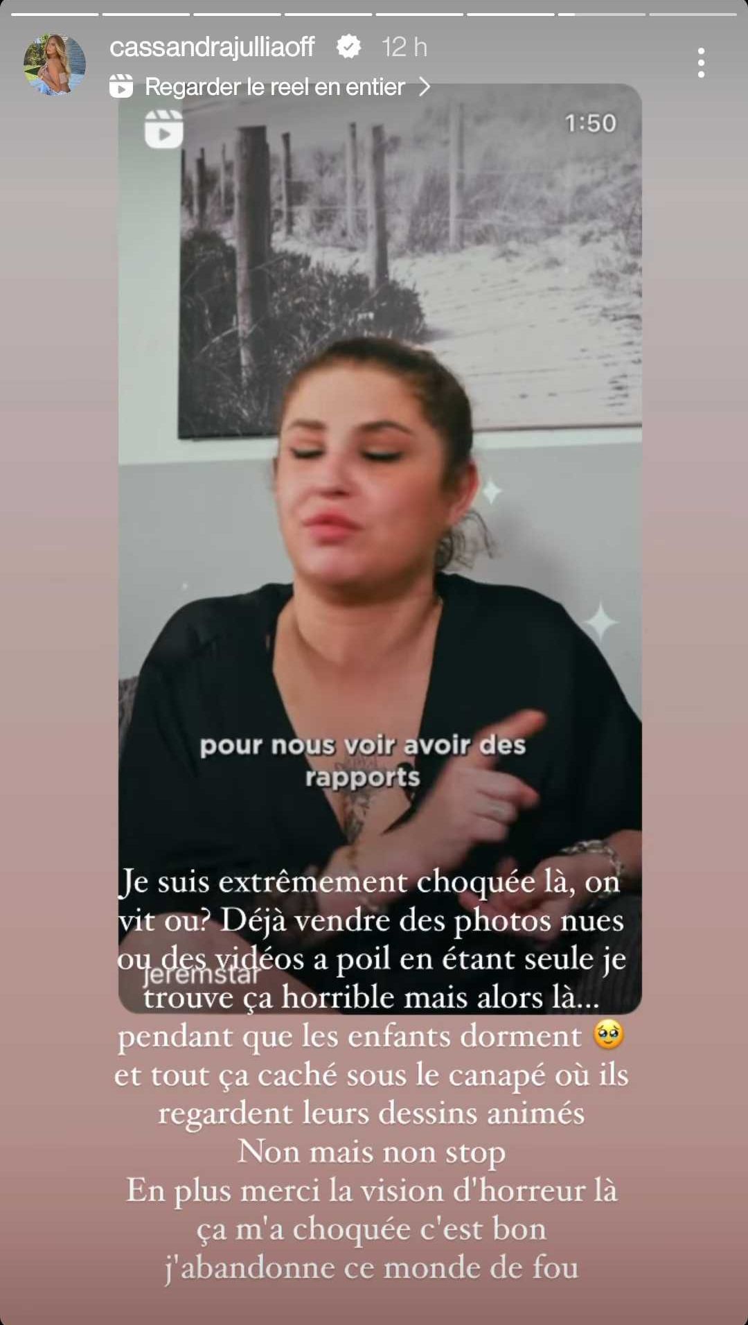 Cassandra Jullia tacle le couple Pellissard : "Merci la vision d'horreur"