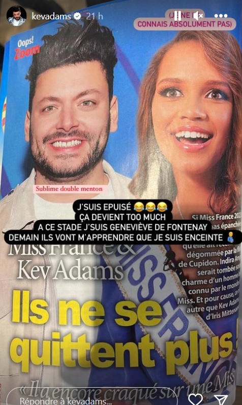 Kev Adams en couple avec Indira Ampiot (Miss France 2023) ? Il répond… et c’est très drôle !
