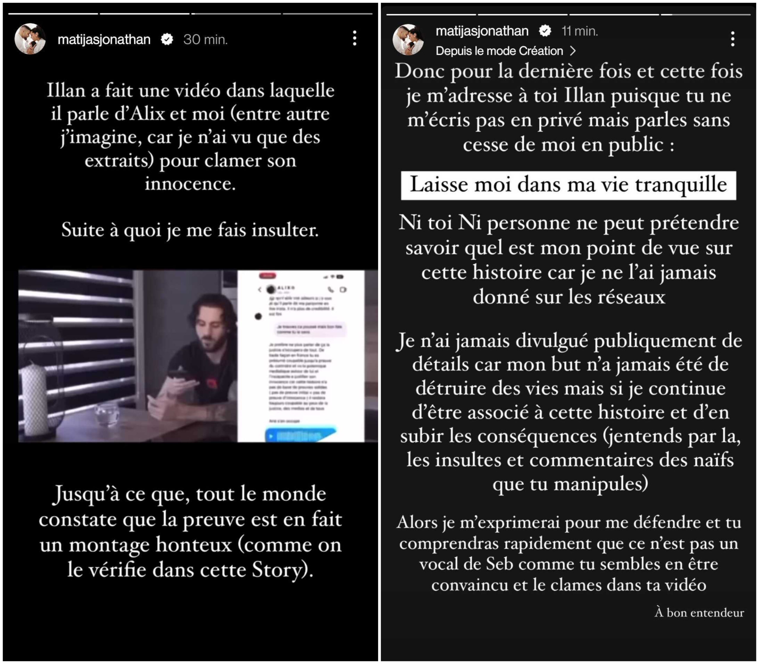 Jonathan Matijas insulté depuis la vidéo Youtube d'Illan Castronovo, il prend la parole