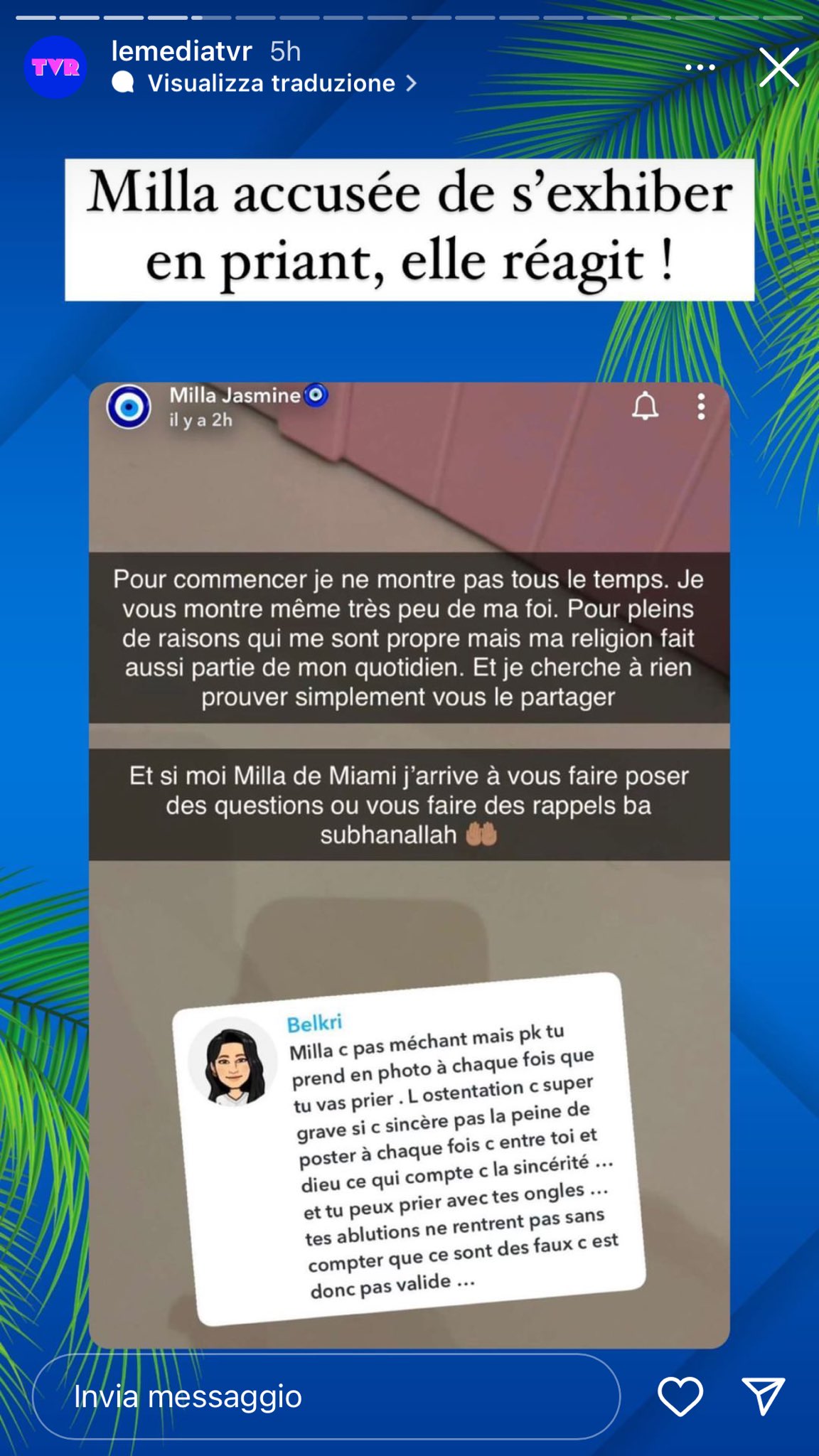 Milla Jasmine répond aux critiques sur sa pratique de la religion !