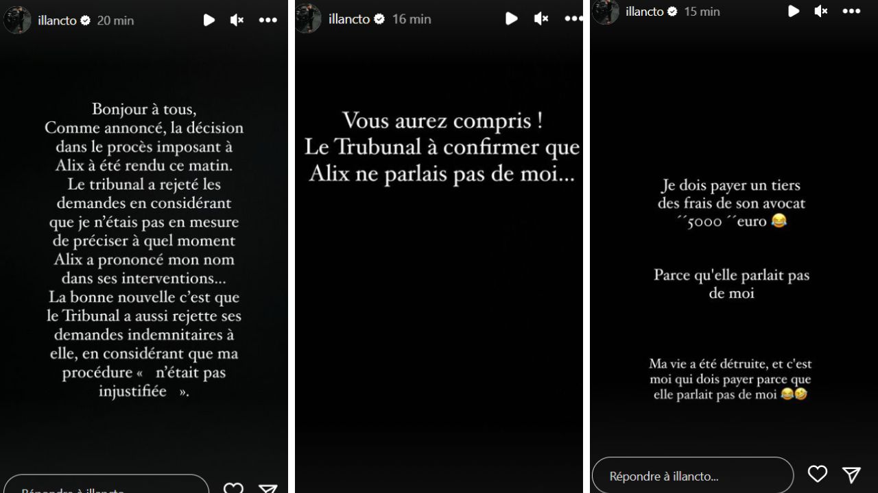 "Le tribunal a confirmé que…" : Illan dévoile le verdict dans son procès l’opposant à Alix