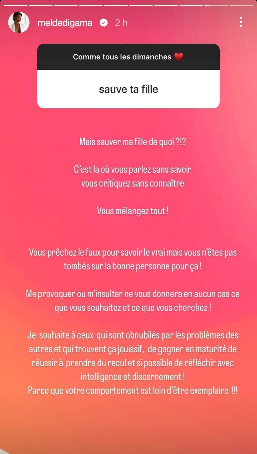 Mélanie Dedigama proche de Julien : un internaute lui demande de "sauver sa fille", elle réplique !