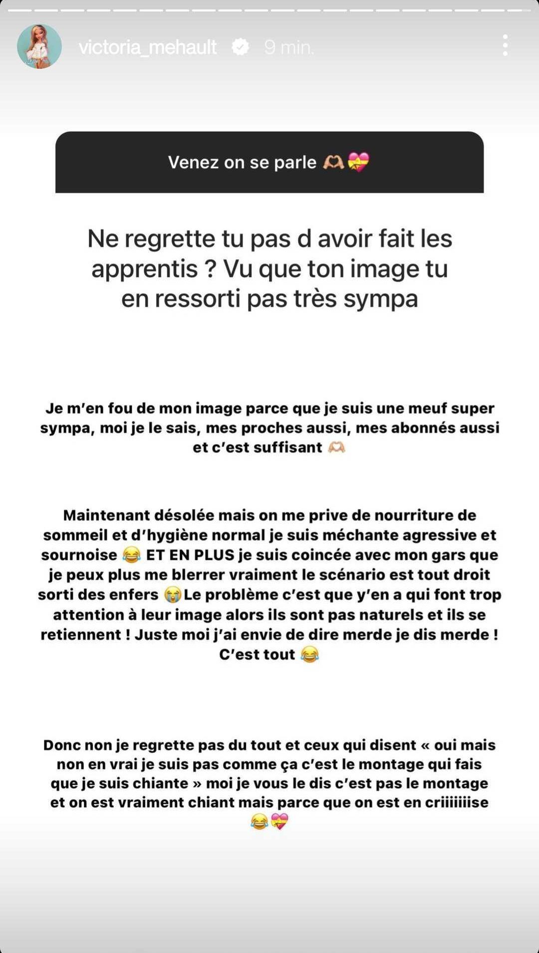 LAA6 : Victoria Mehault critiquée sur son comportement, regrette-t-elle sa participation ?