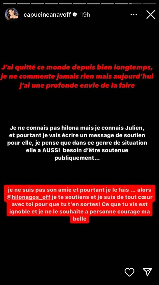 Capucine Anav : elle prend la défense d'Hilona Gos dans l'affaire qui l'oppose à Julien Bert !