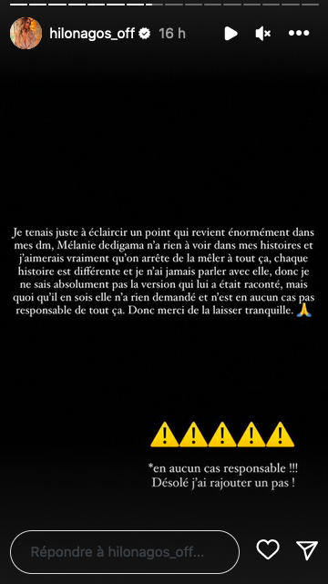 Hilona Gos vole au secours de Mélanie Dedigama : "Elle n'a rien demandé"