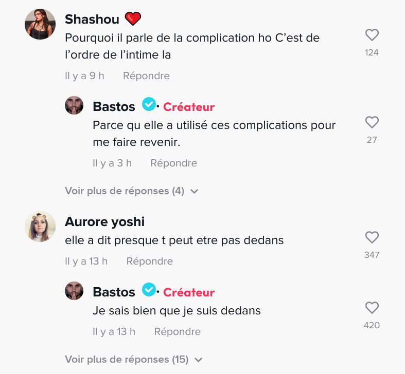 Victoria Mehault enceinte de Bastos ? Il évoque son incartade qui a mené à "des complications"