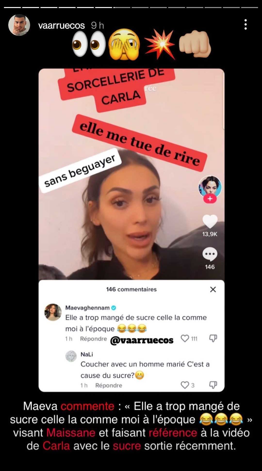 Maissane défend Carla Moreau après une vidéo compromettante : Maeva Ghennam réplique !