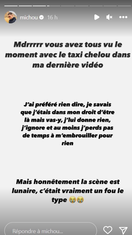 Michou pris à partie par un taxi : "Il faut payer monsieur"