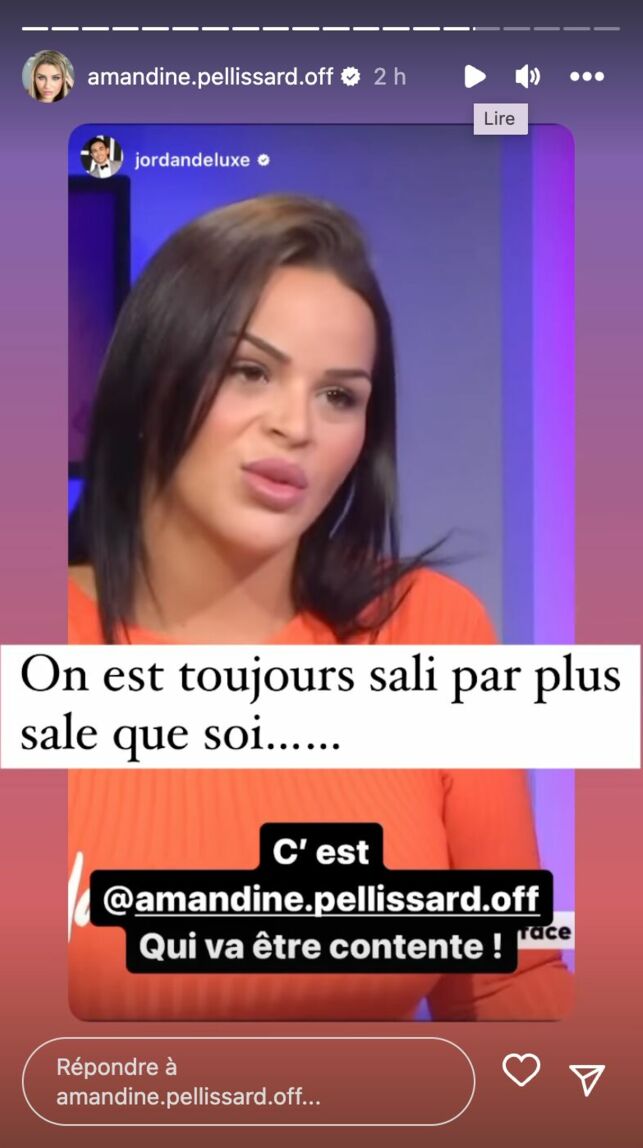 Amandine Pellissard répond à Sarah Fraisou :"On est toujours sali par plus sale que soi"