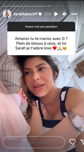 Sarah Lopez bientôt mariée ? Ce joli rêve juste après la naissance de sa fille