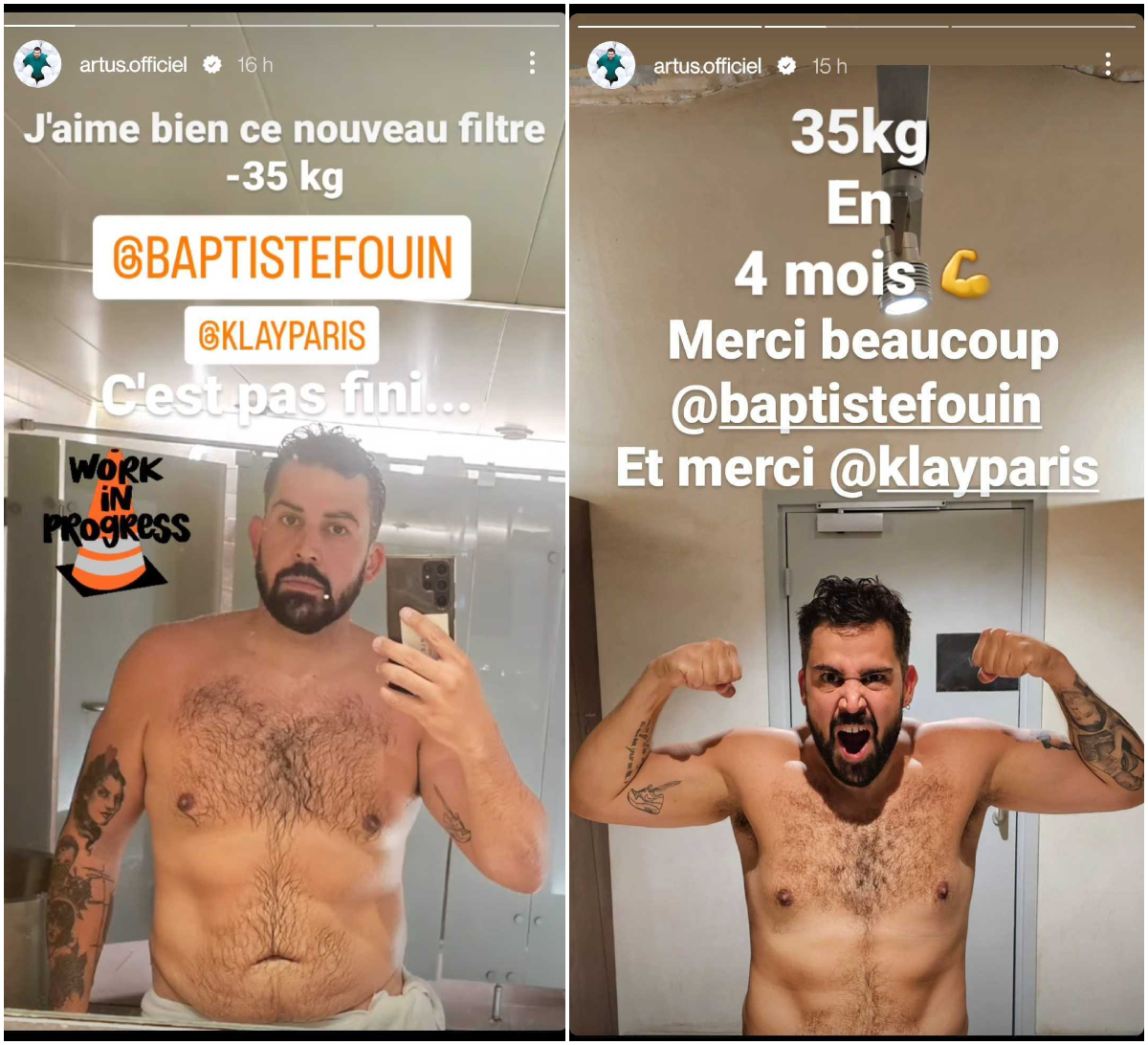 Artus dévoile son tout nouveau physique après avoir perdu 35 kilos en 4 mois !