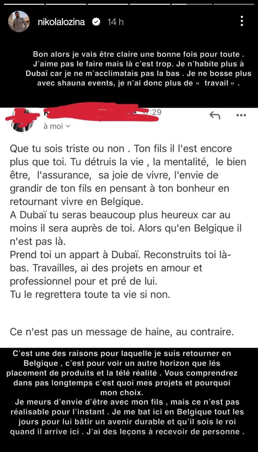 Nikola Lozina : sa réponse cash aux personnes qui l'accusent d'abandonner son fils