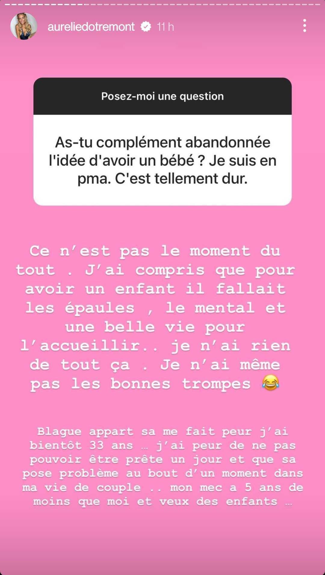 Aurélie Dotremont sur son envie de devenir maman : "J’ai peur de ne pas pouvoir être prête un jour…"