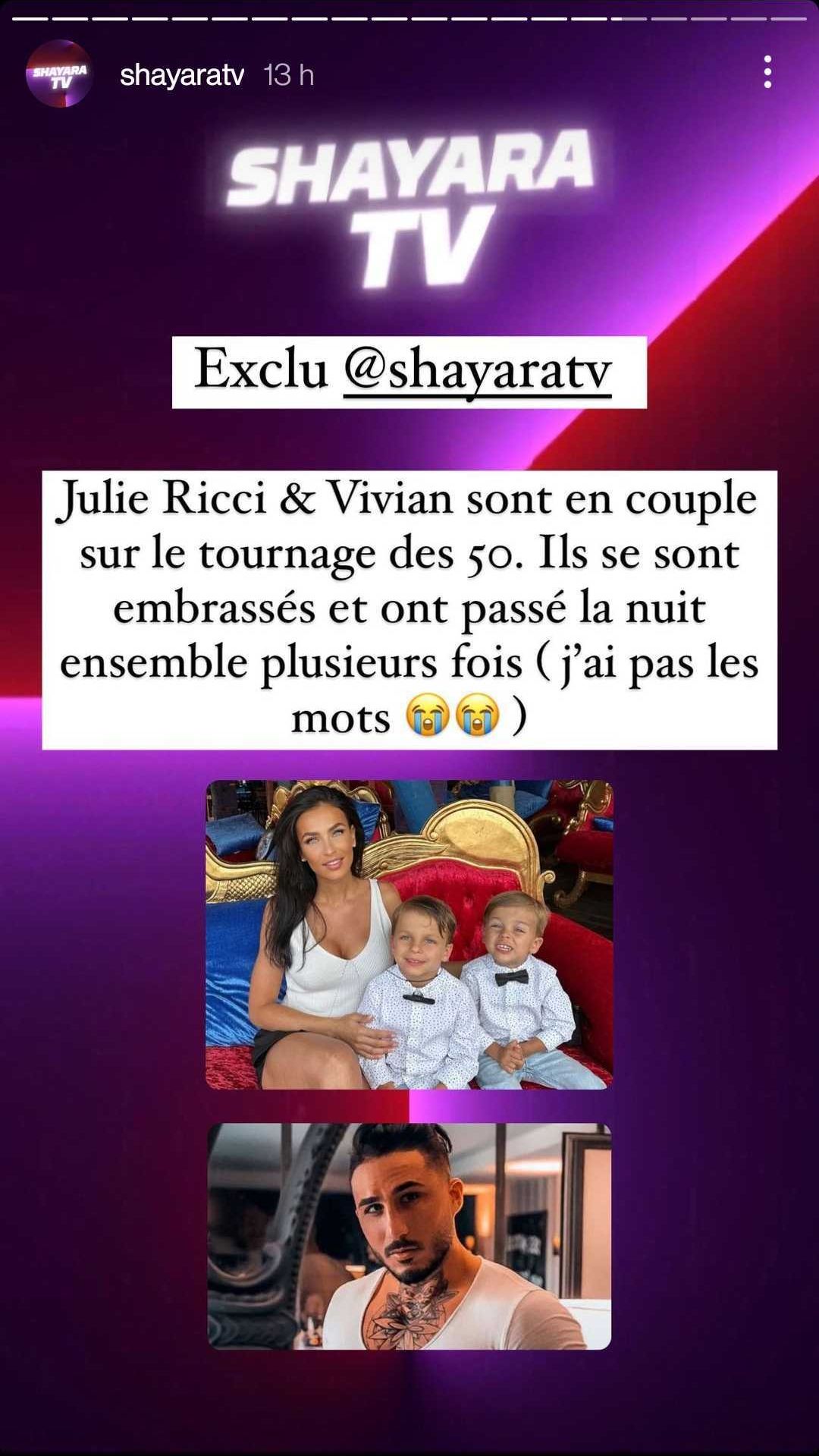 Julie Ricci et Vivian Grimigni en couple ? Ils se seraient rapprochés sur le tournage des Cinquante