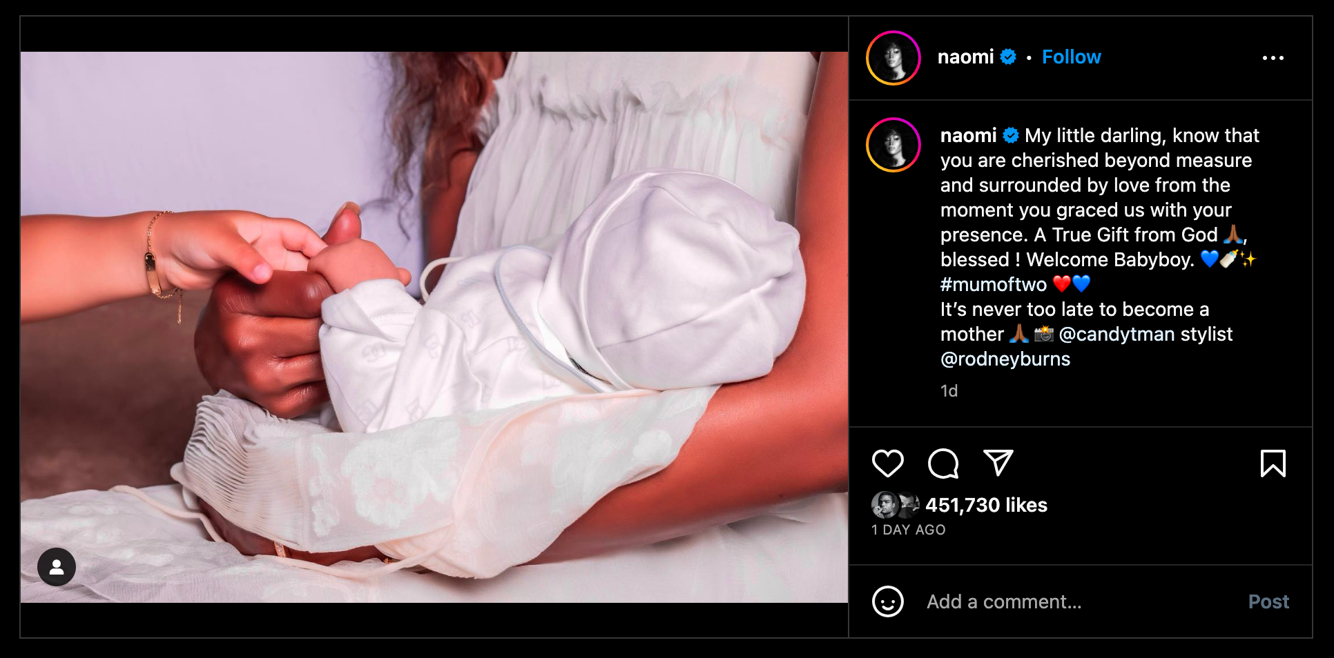 Naomi Campbell : le mannequin de 53 ans vient d’accueillir son deuxième enfant !