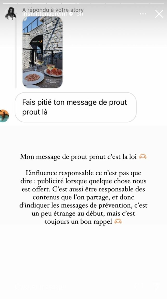 "Ton message de prout prout" : la réponse cinglante d’Iris Mittenaere à un détracteur