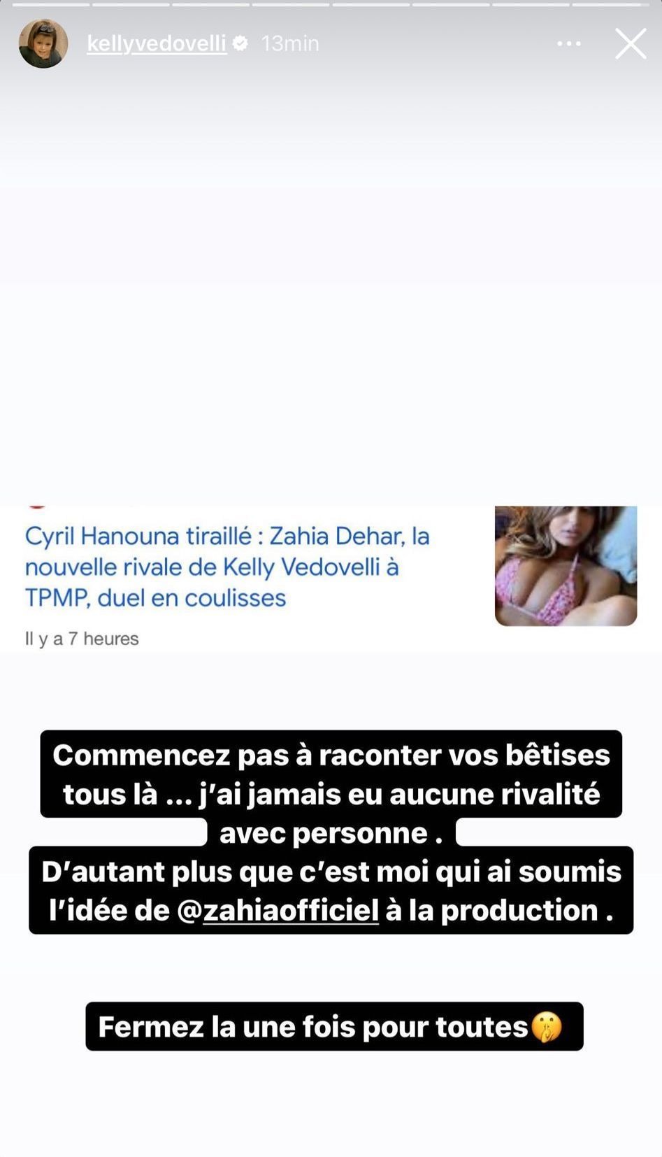 TPMP : Kelly Vedovelli fait une grosse mise au point sur l'arrivée de Zahia Dehar