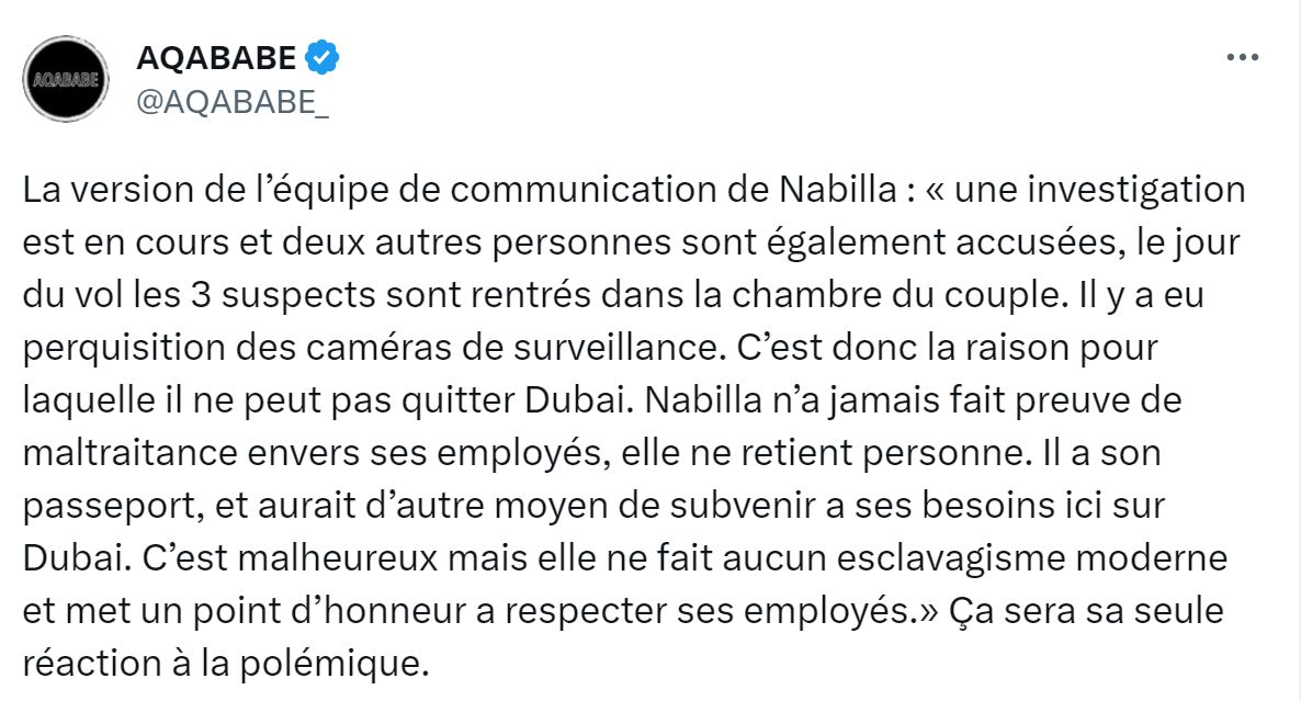 "Il est bloqué à Dubaï" : Nabilla Benattia accusée de retenir en otage l’un de ses employés