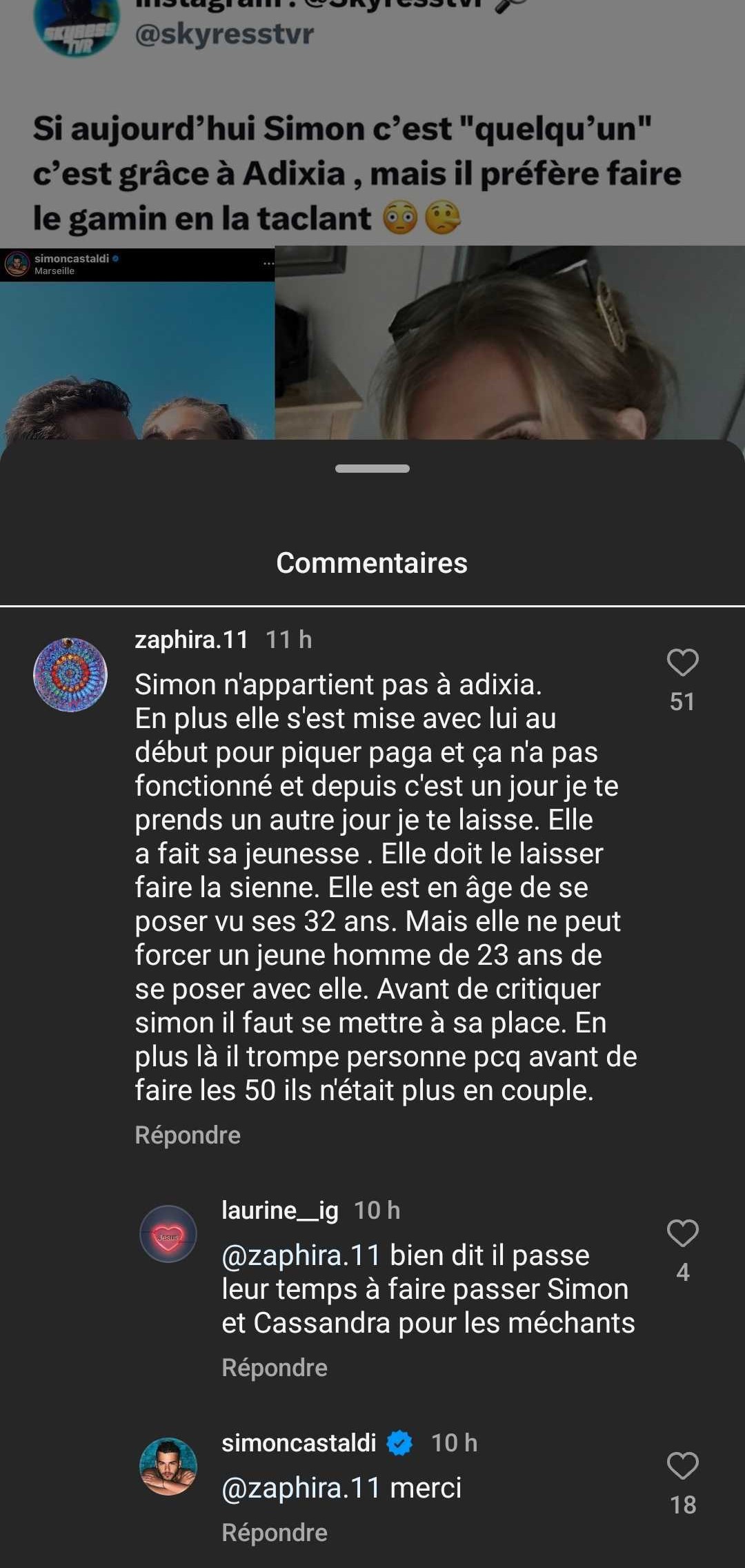 Simon Castaldi et Cassandra Jullia en couple ? Ils mettent les choses au clair, Adixia réagit !