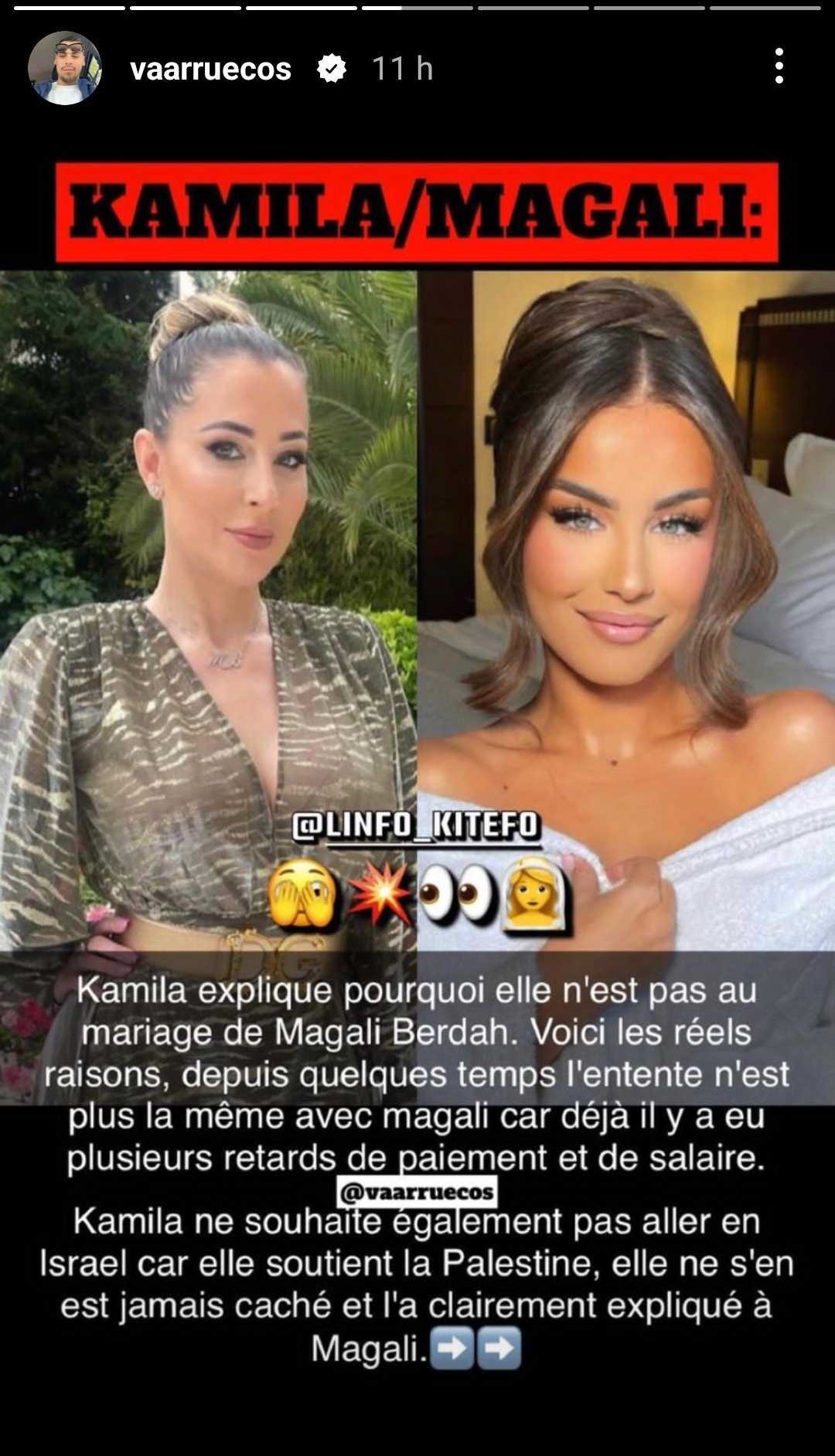 Kamila Tir-Abdelali absente au mariage de Magali Berdah, elle réagit : "J'ai mes raisons"