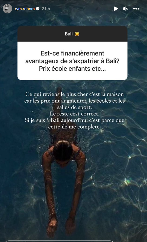 "Si je suis à Bali aujourd’hui, c’est parce que…" : Rym Renom évoque sa nouvelle vie