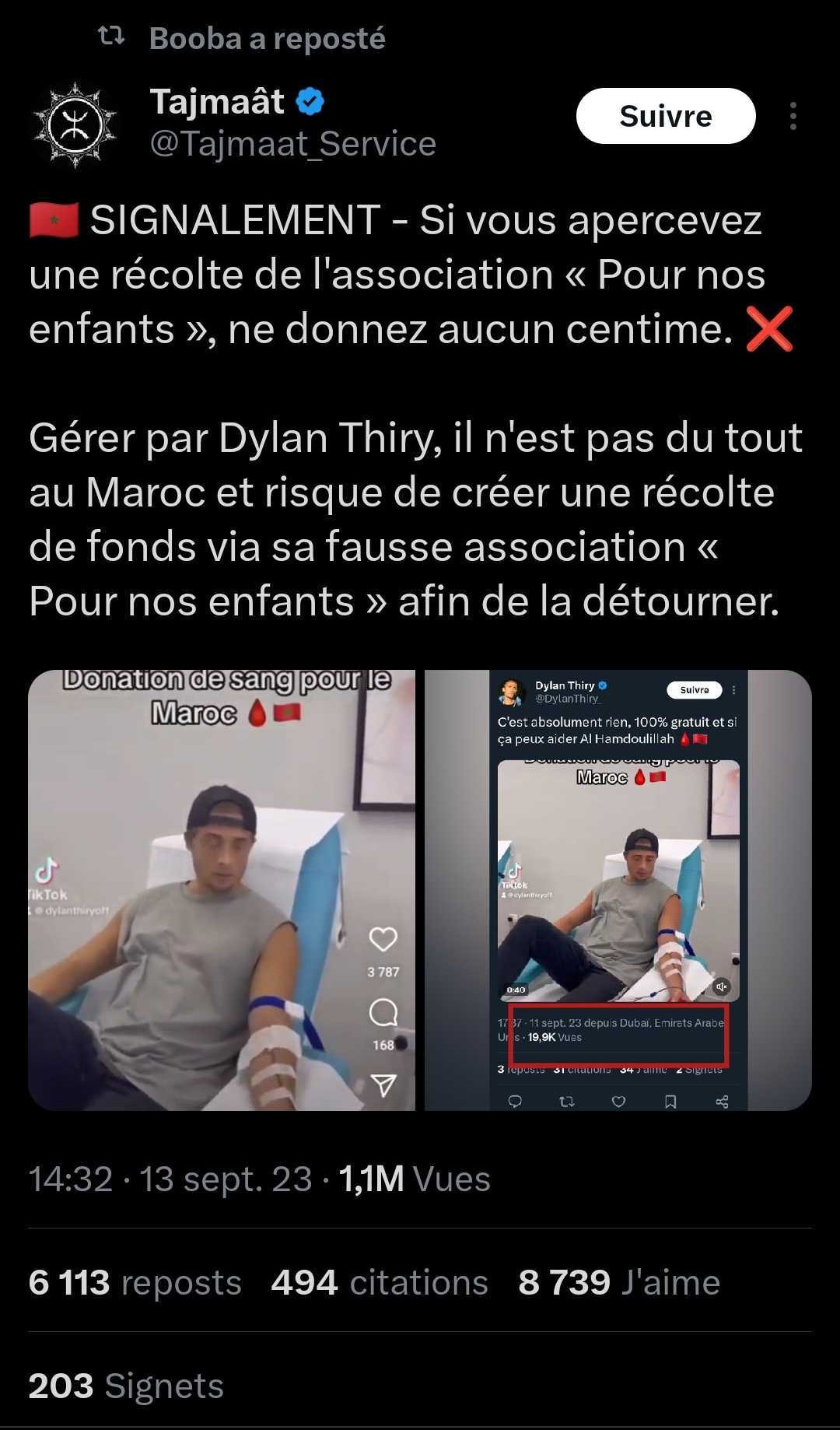 Dylan Thiry lance une pique à Booba : "s’il parle de moi  il prend des abonnés, ça fait le buzz"