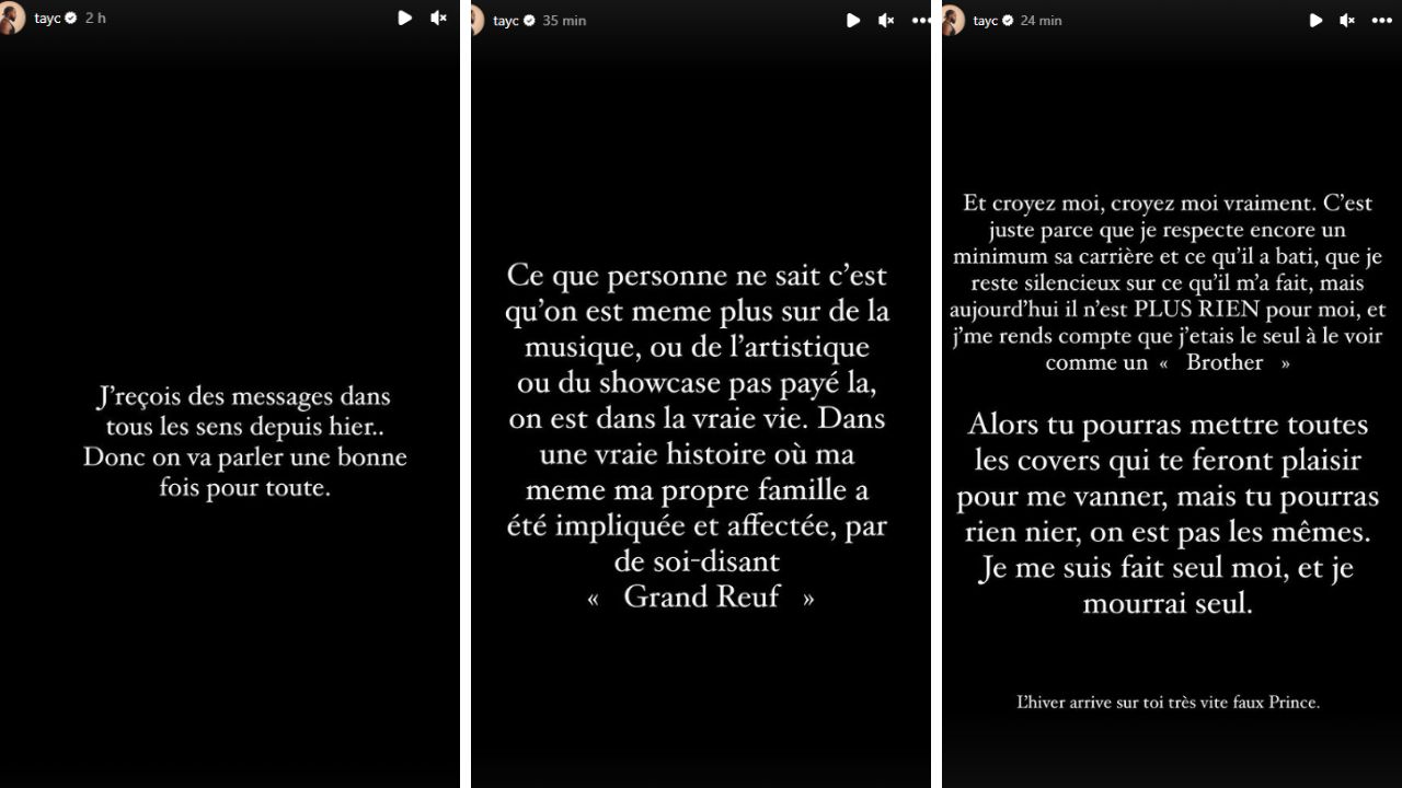 Tayc répond aux attaques de Dadju : "il n'est plus rien pour moi"