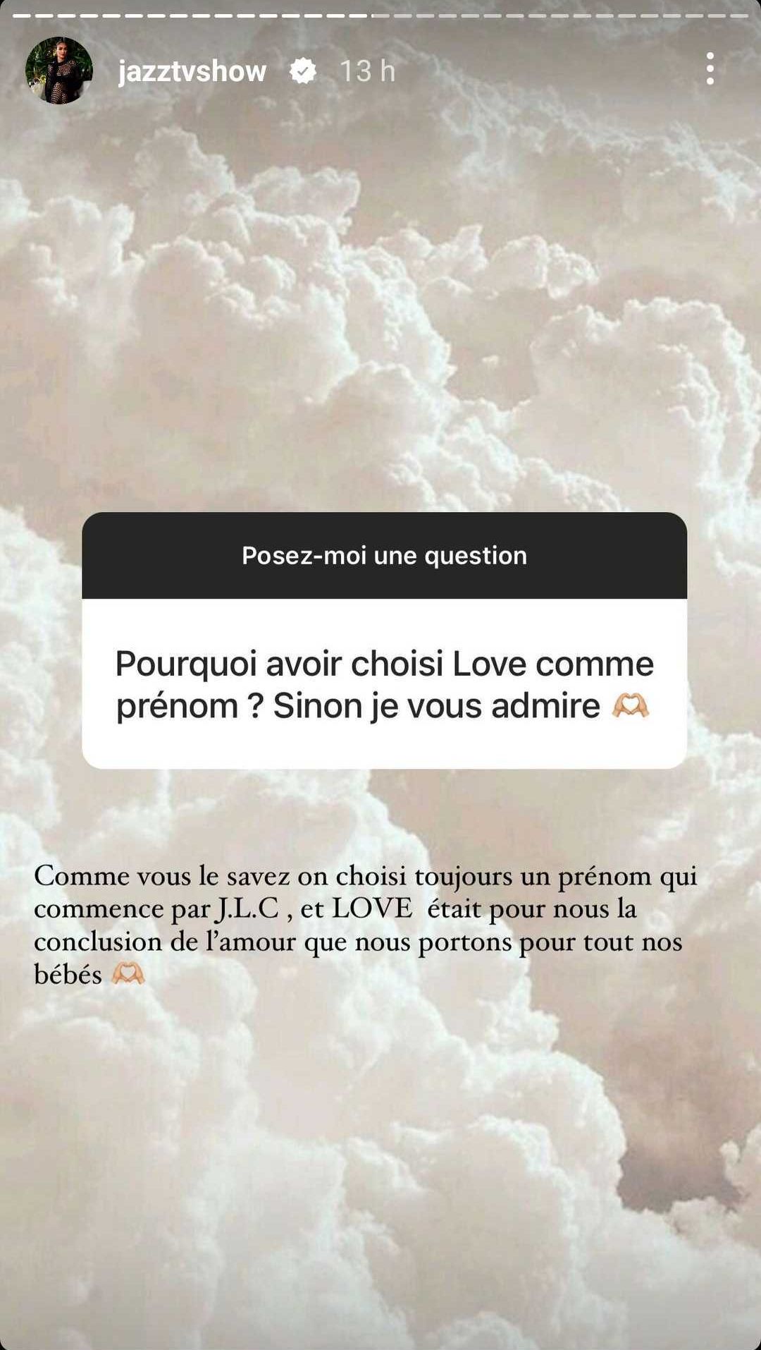 Jazz Correia explique pourquoi avoir appelé son fils Love Shine et dévoile l’autre prénom envisagé