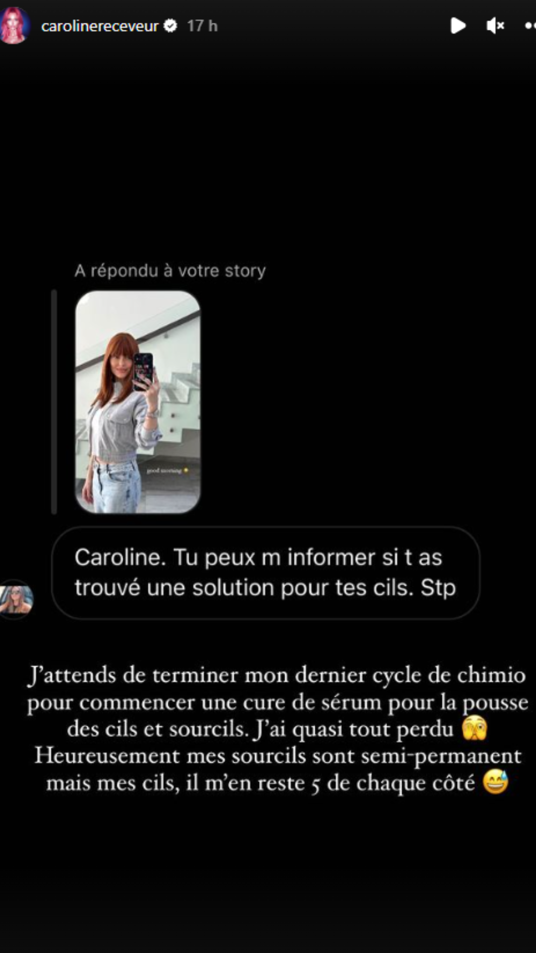 Caroline Receveur évoque son traitement et les effets secondaires "J'ai quasi tout perdu"