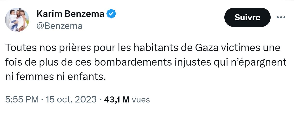 Géraldine Maillet étrille Karim Benzema après un tweet au sujet de Gaza : "Il choisit son camp"
