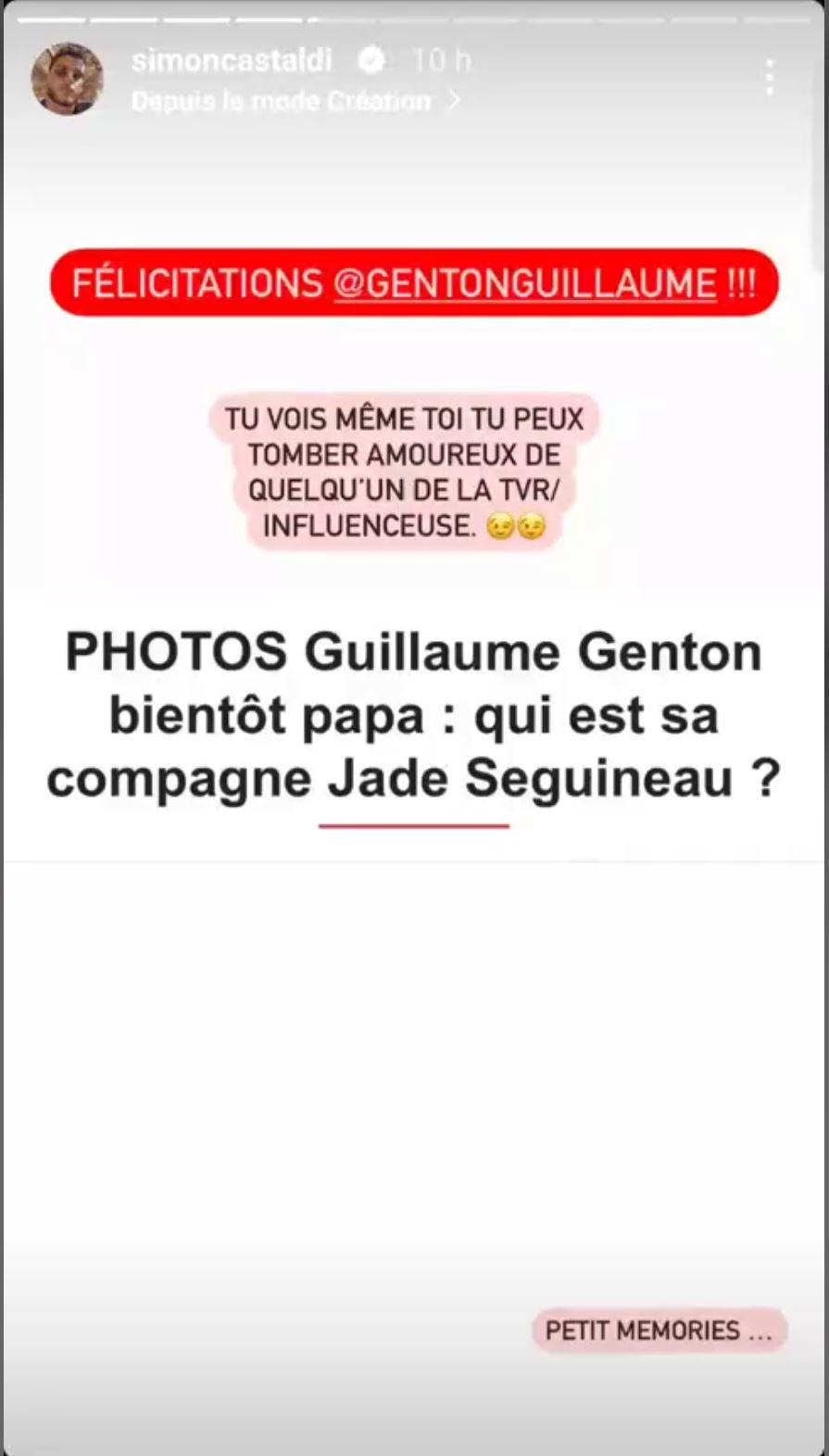 Guillaume Genton bientôt papa, Simon Castaldi réagit  : "Je ne veux pas être méchant mais…"