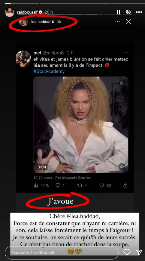 Léa (Star Academy) taclée par le manager de Vitaa… Elle répond et c’est piquant !