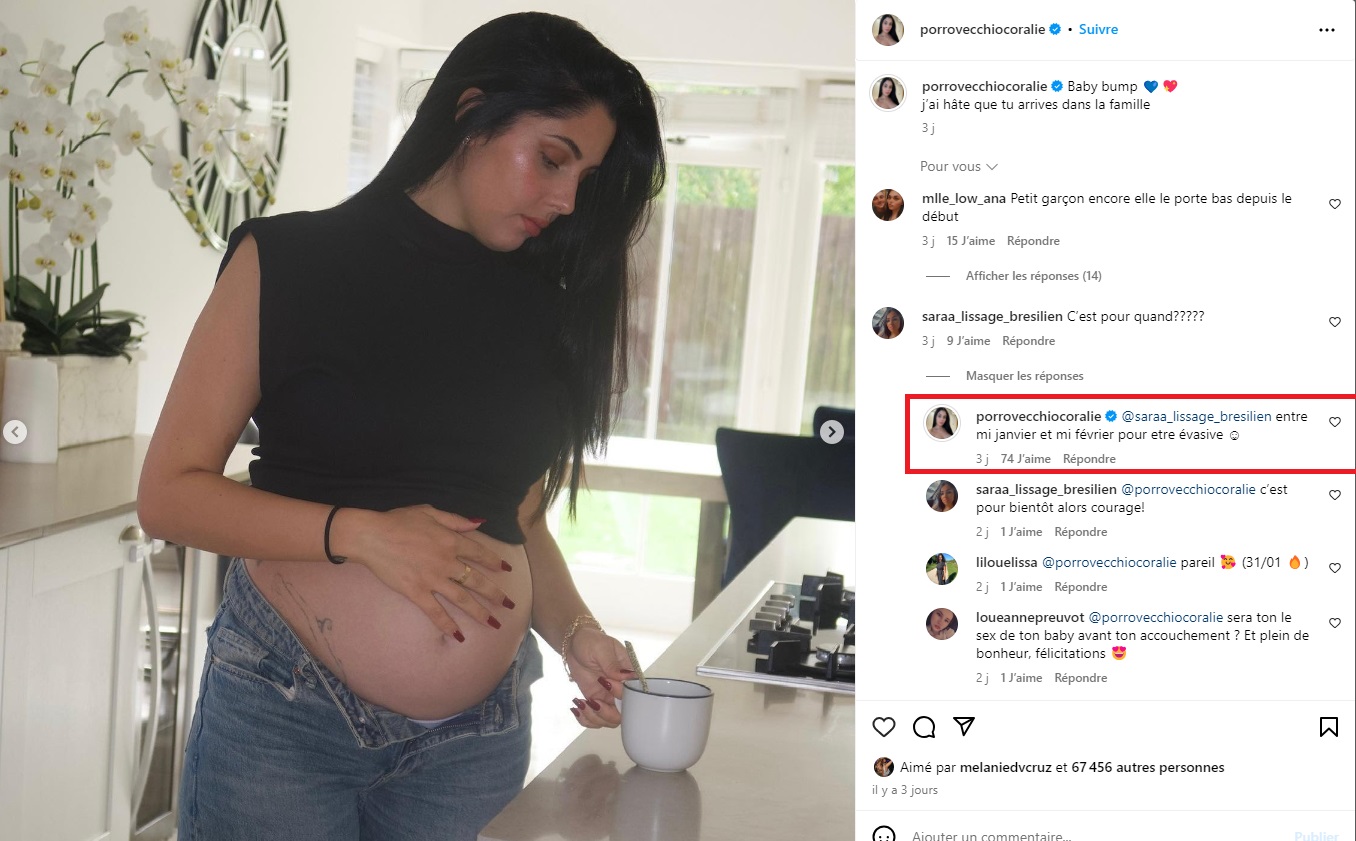Coralie Porrovecchio enceinte : elle dévoile le sexe de son bébé… via une adorable vidéo !