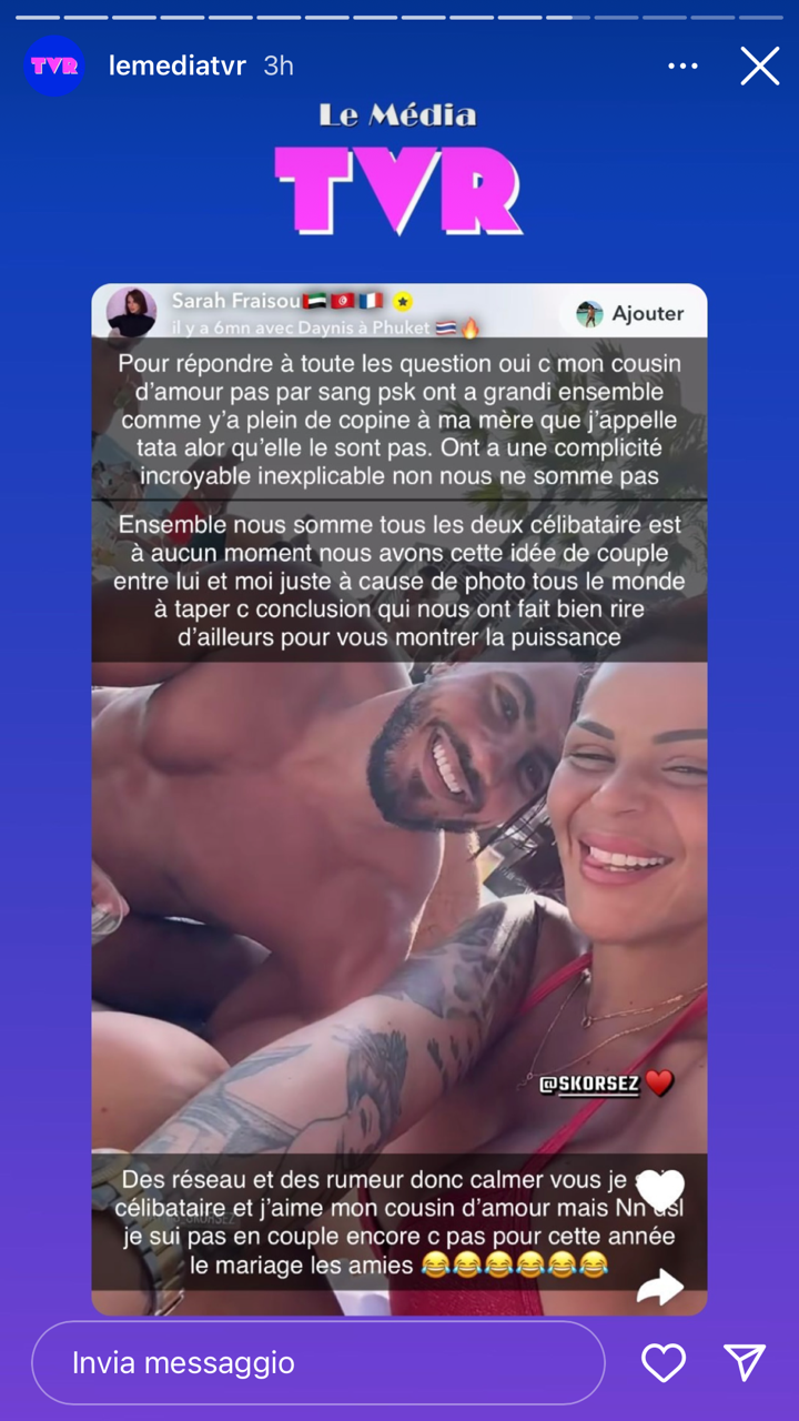 Sarah Fraisou en couple ?  Elle fait une grosse mise au point