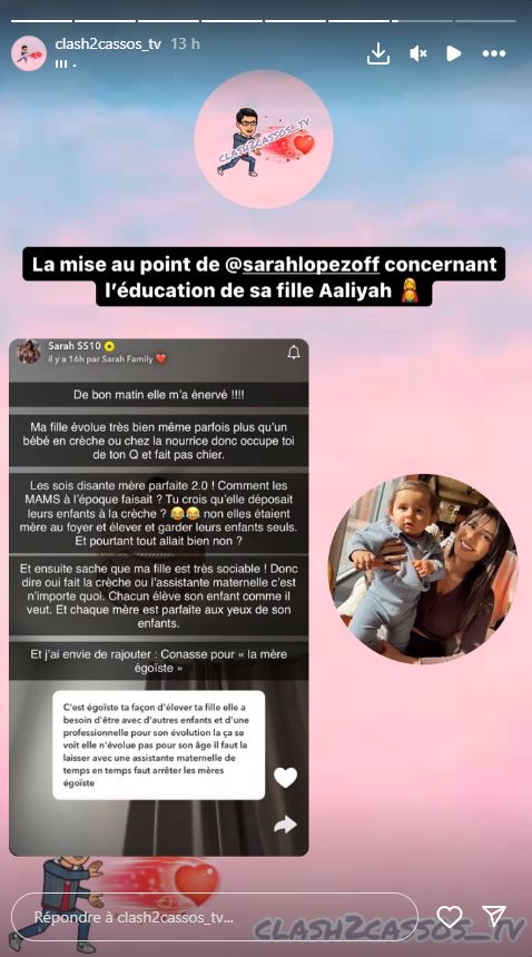 Sarah Lopez répond aux critiques sur l'éducation de sa fille : "Occupe-toi de ton c*l"