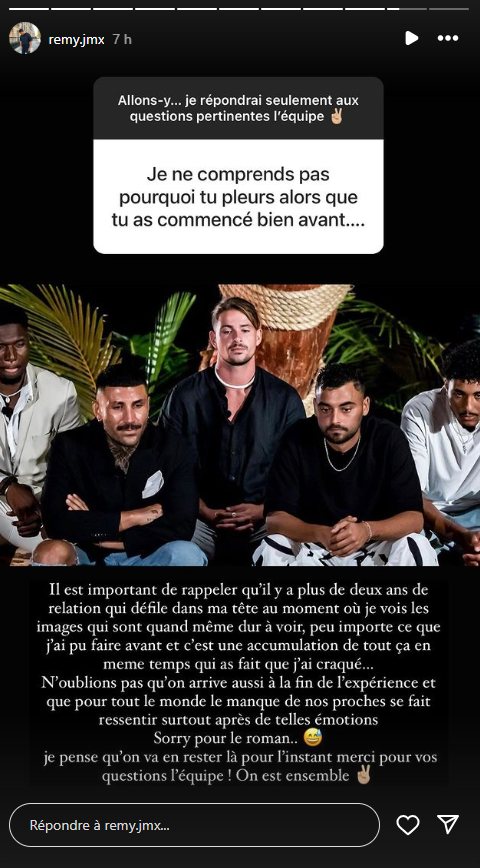 L’île de la tentation : Rémy explique sa réaction face aux images de Maeva et Malek