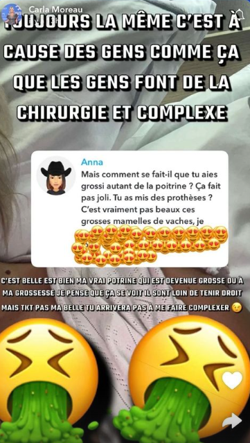 Carla Moreau attaquée sur son physique, elle répond : "Tu n’arriveras pas…"