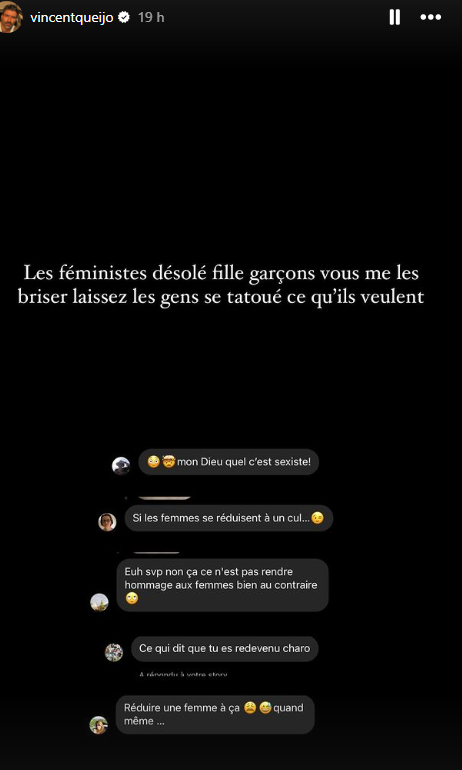 Vincent Queijo dévoile son nouveau tatouage… et se fait tacler : "Les féministes…"